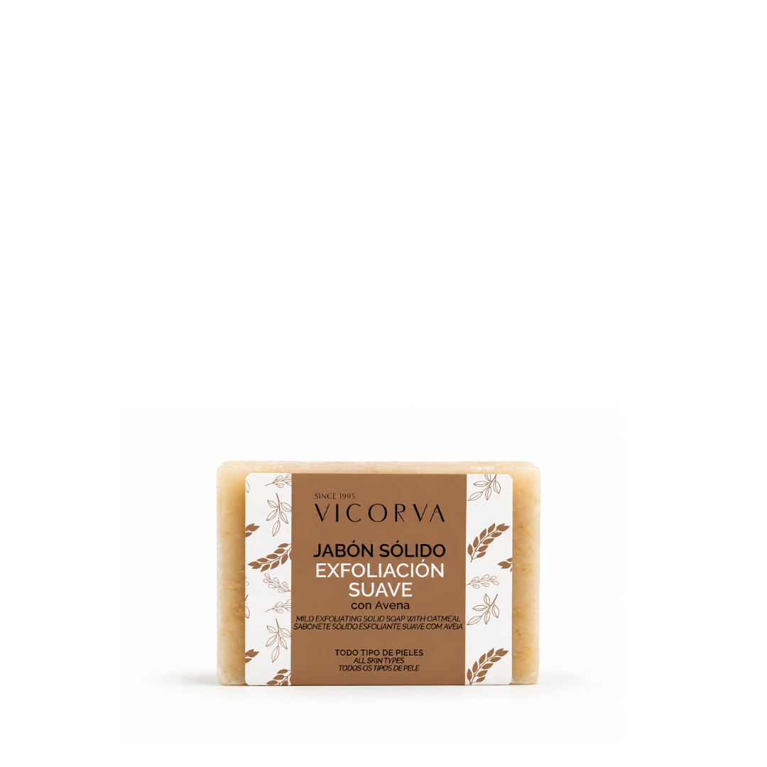 Jabón Sólido Exfoliación Suave Avena - Cosmética Vicorva