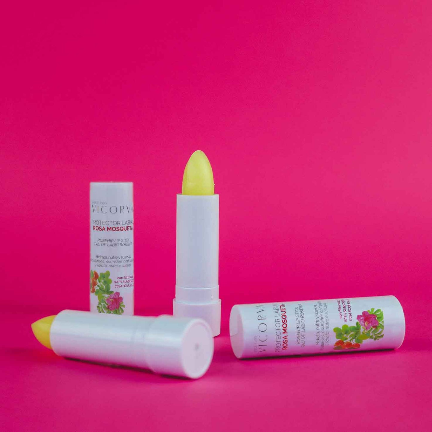 Bálsamo Labial Rosa Mosqueta FPS - 4 gr - Cosmética Vicorva
