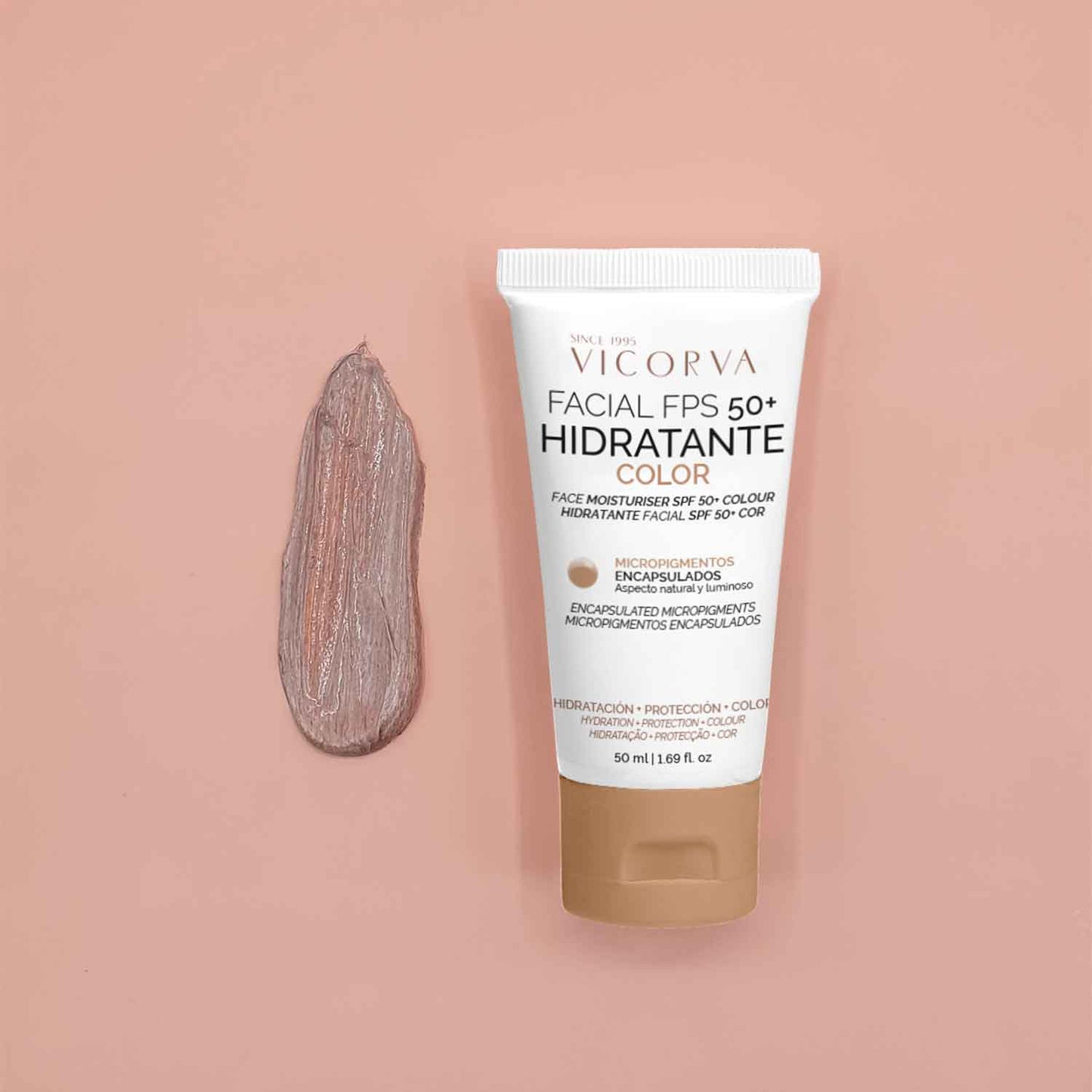 Hidratante Facial FPS 50+ Color - 50 ml - Cosmética Vicorva