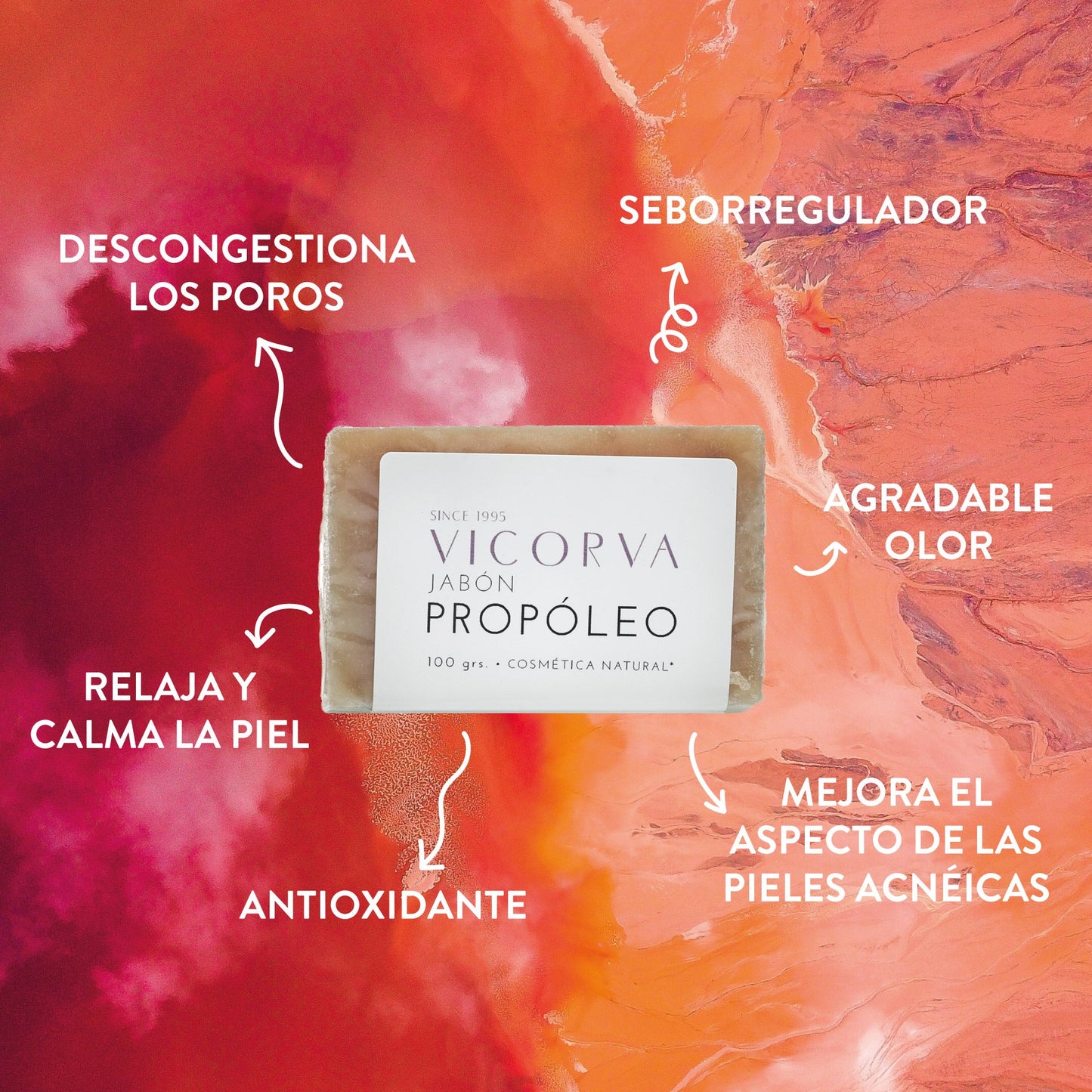 Jabón Sólido Antioxidante Propóleo - 100 gr - Cosmética Vicorva