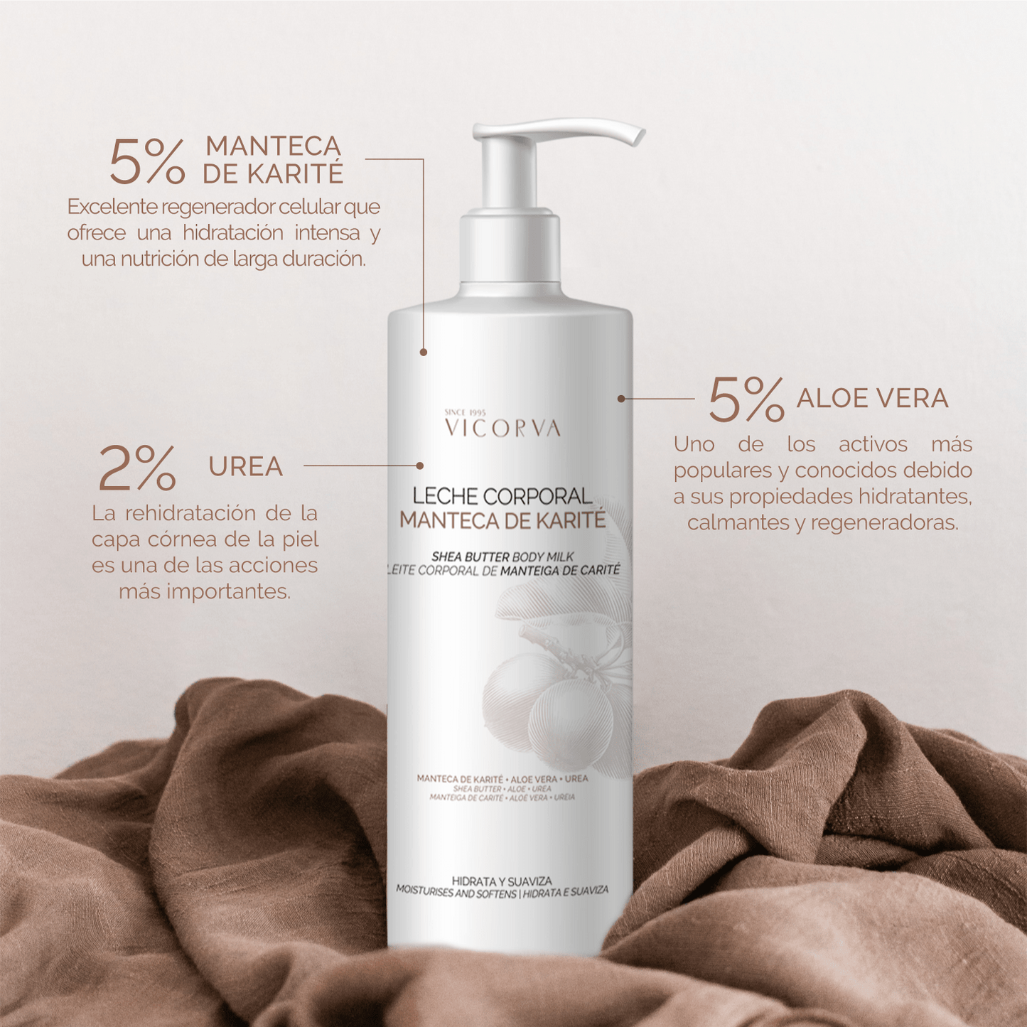 Leche Corporal - Manteca de Karité - 500 ml - Cosmética Vicorva