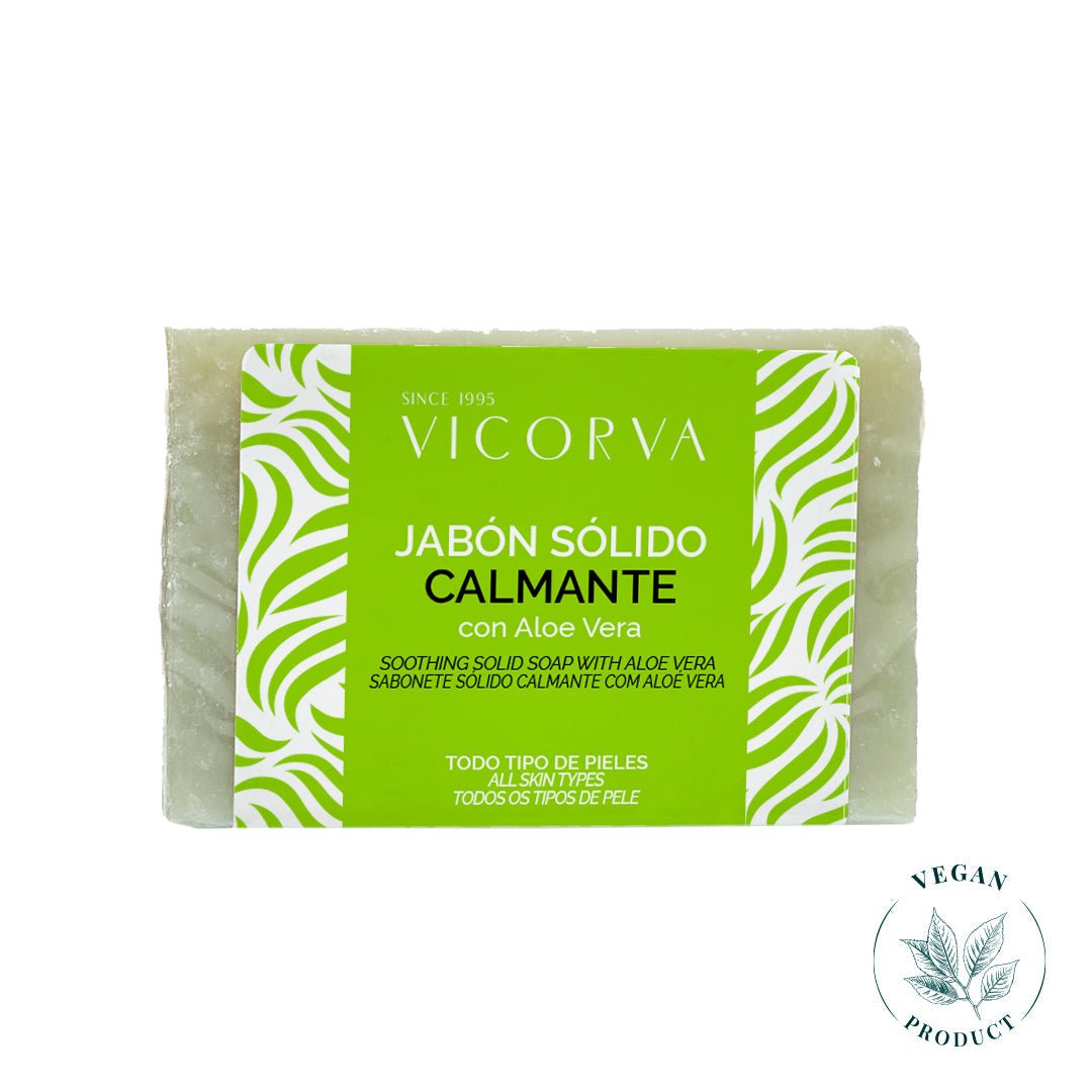 Jabón Sólido Calmante Aloe Vera - 100 gr - Cosmética Vicorva