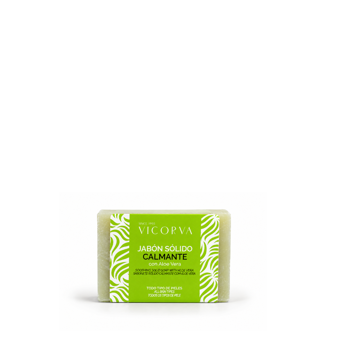 Jabón Sólido Calmante Aloe Vera - 100 gr - Cosmética Vicorva