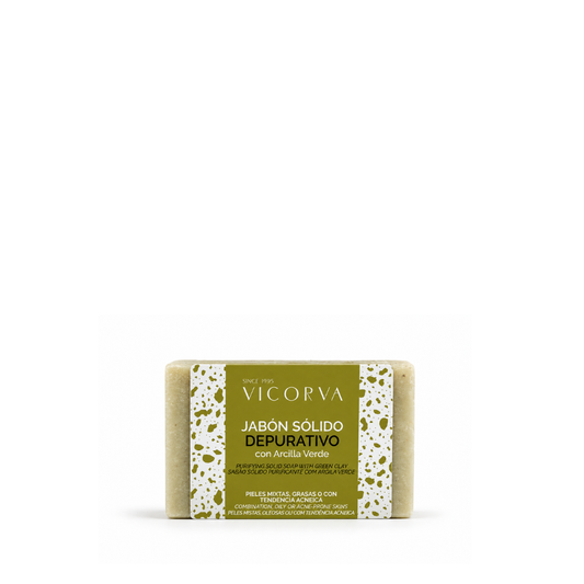 Jabón Sólido Depurativo Arcilla Verde - Cosmética Vicorva