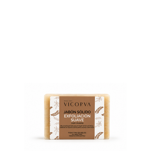Jabón Sólido Exfoliación Suave Avena - Cosmética Vicorva
