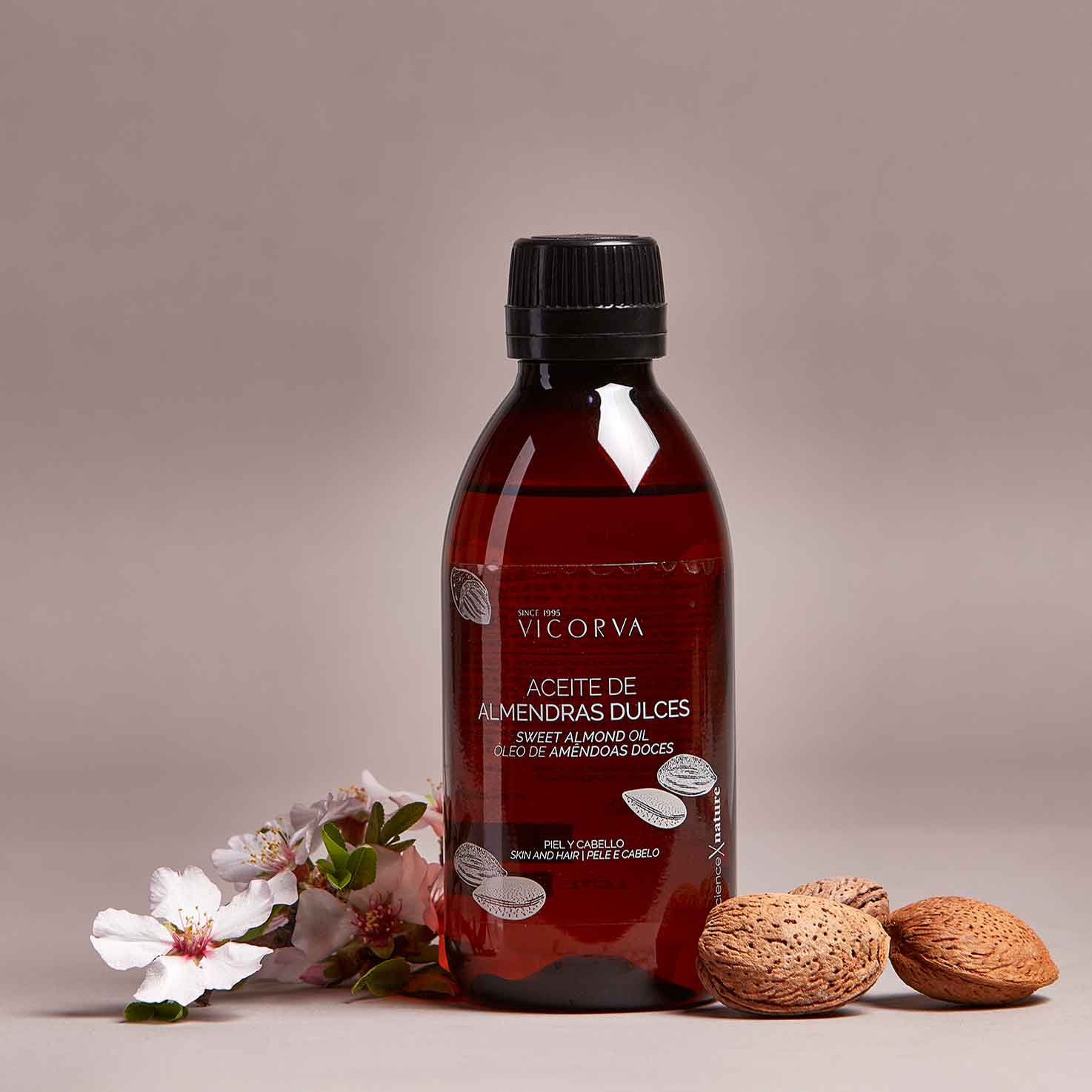Aceite de Almendras Dulces 100% Puro - 250 ml - Cosmética Vicorva