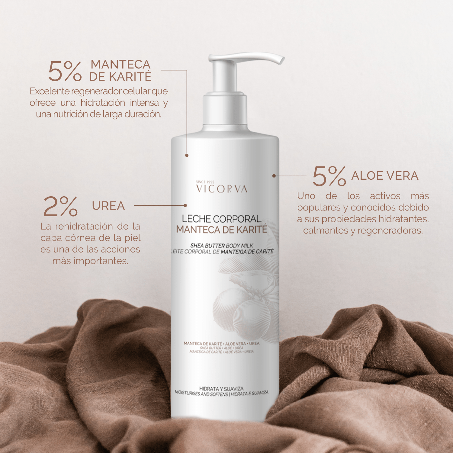 Leche Corporal - Manteca de Karité - 500 ml - Cosmética Vicorva