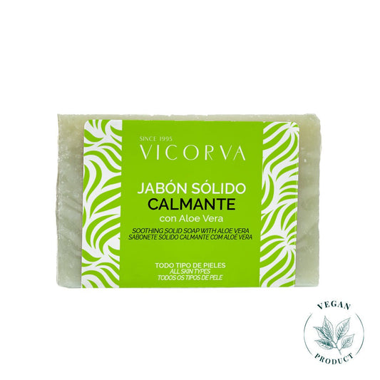 Jabón Sólido Calmante Aloe Vera - 100 gr - Cosmética Vicorva