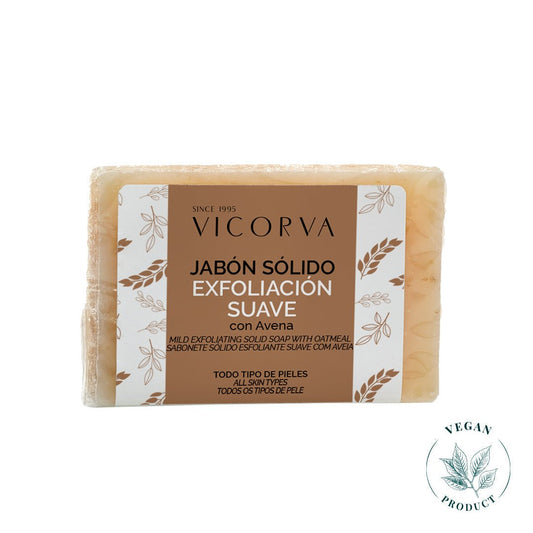 Jabón Sólido Exfoliación Suave Avena - Cosmética Vicorva