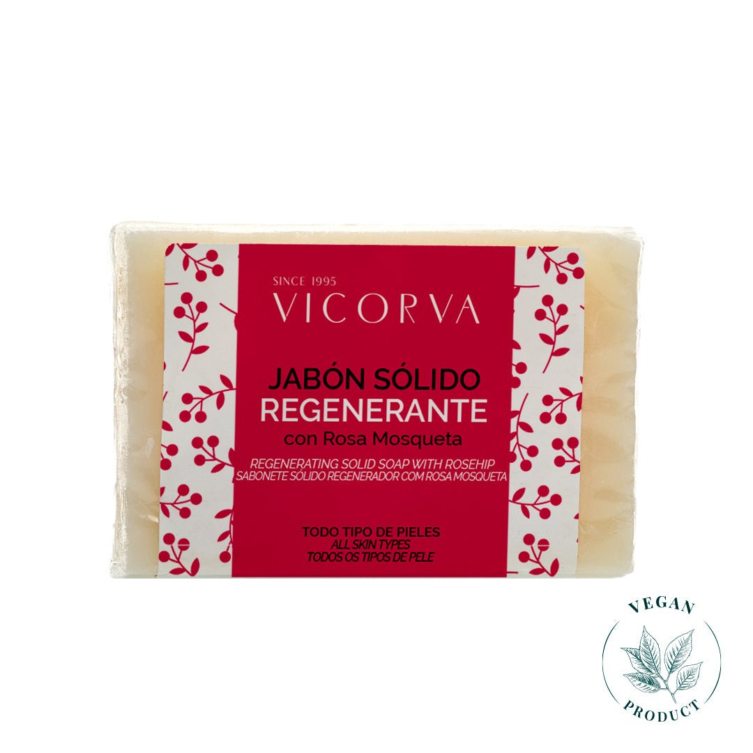 Jabón Sólido Regenerante Rosa Mosqueta - Cosmética Vicorva